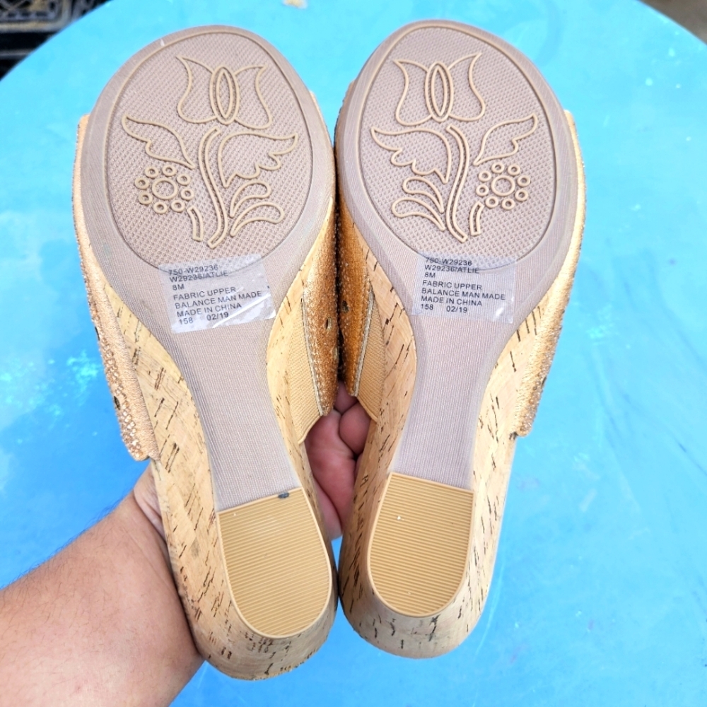 White Mountain Women's Platform Sandals Size 8 - Picture 10 of 14